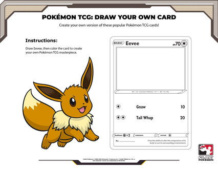 Image of Eevee TCG card coloring page