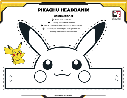 Image of Pikachu make your own headband crafting activity