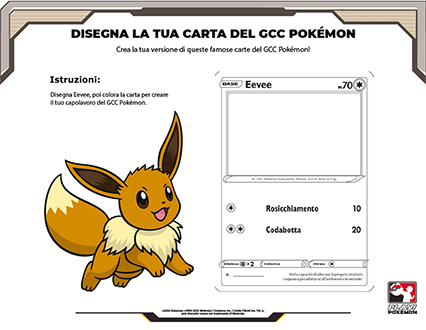 Immagine pagina da colorare: carta di Eevee del GCC Pokémon