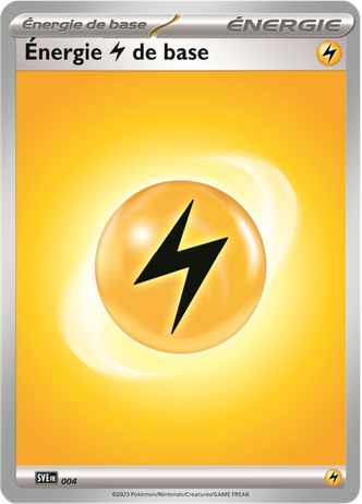 Photo d’une carte Énergie Électrique de base du JCC Pokémon.