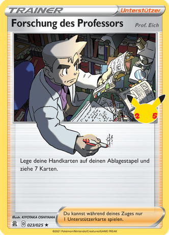 Bild von einer Forschung des Professors-Pokémon-Sammelkartenspiel-Karte.